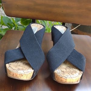 Esprit Faux Cork Wedge Backless Sandal